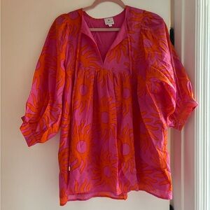Sunburst Pink and Orange Blouse
